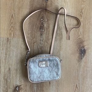 Michael Kors silver crossbody bag